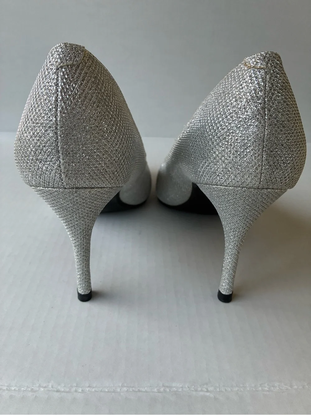 Silver Pointed-Toe High Heel Pumps - Women's Dress Shoes